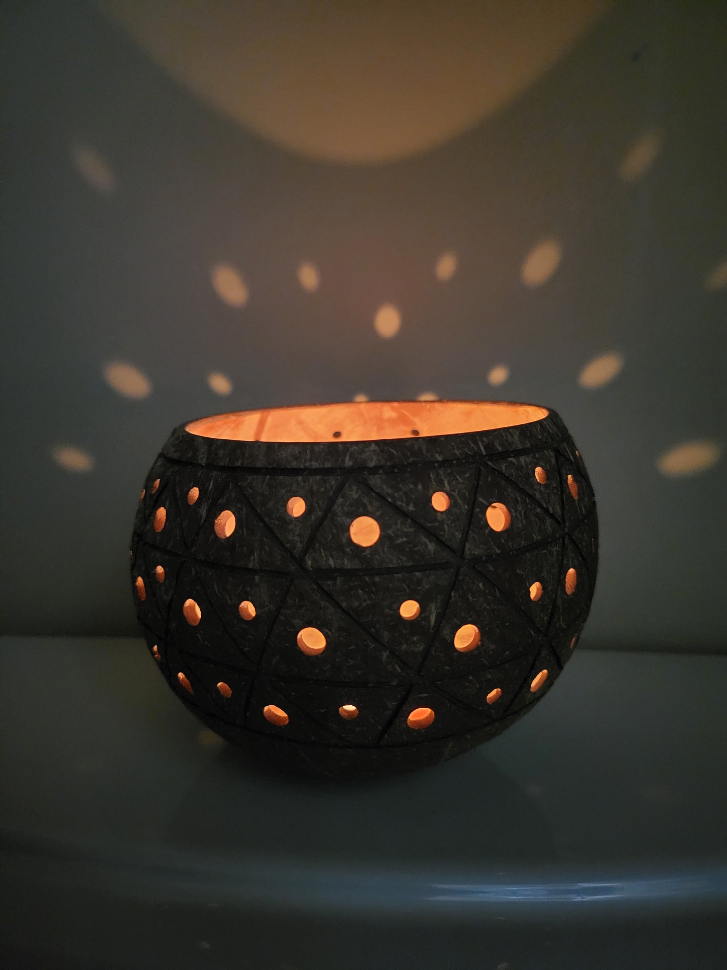 Eyelet Coconut Shell Tealight Holder