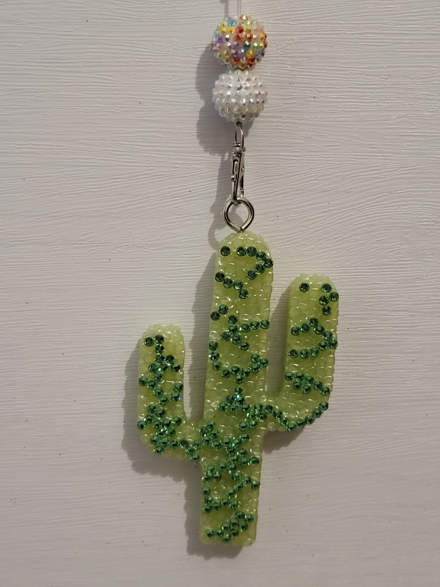 Spearmint Cactus Freshie (green rhinestones)