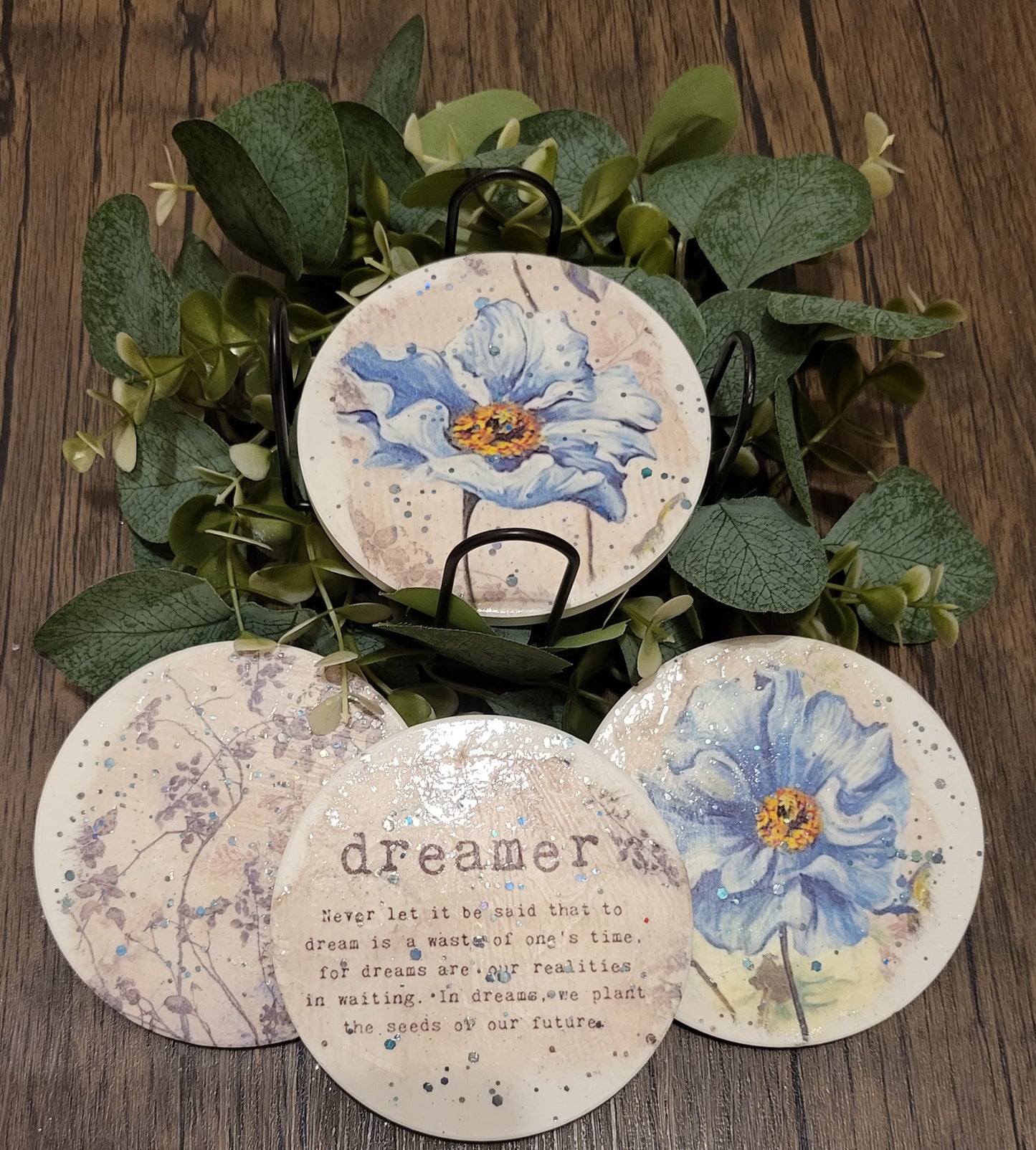 Dreamer Decoupaged Coaster Set